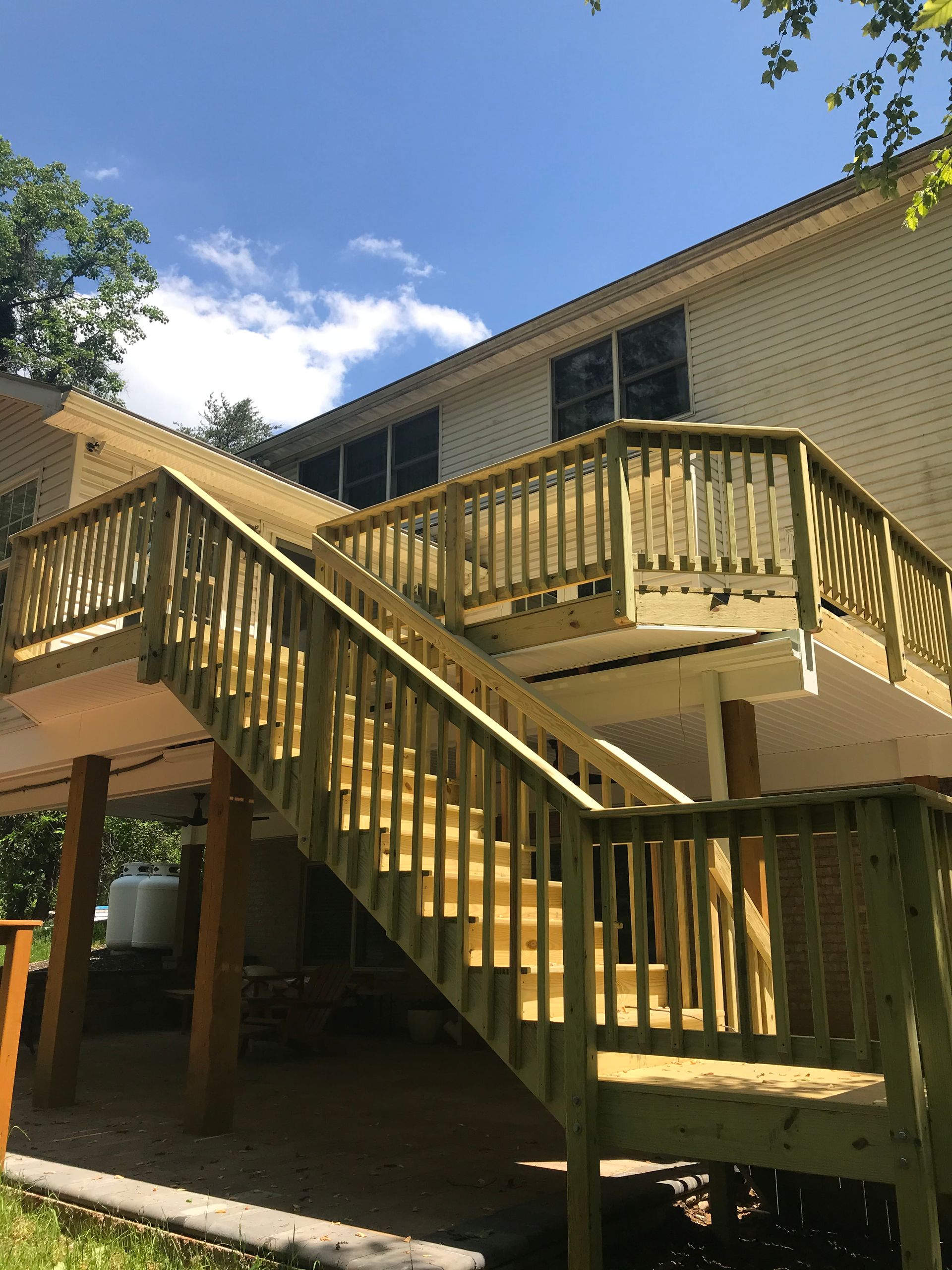 wooden stairs to deck