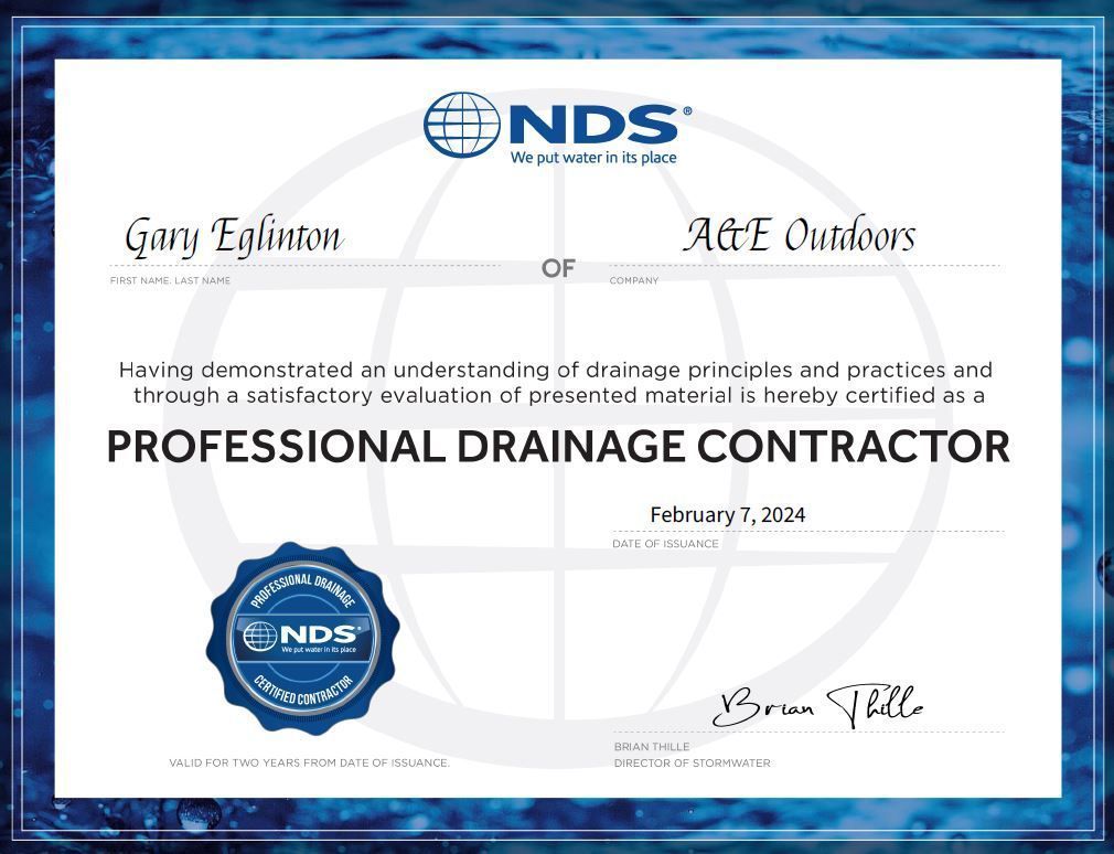 NDS Certification - Professional Drainage Contractor