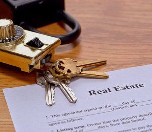 Real estate document and house keys
