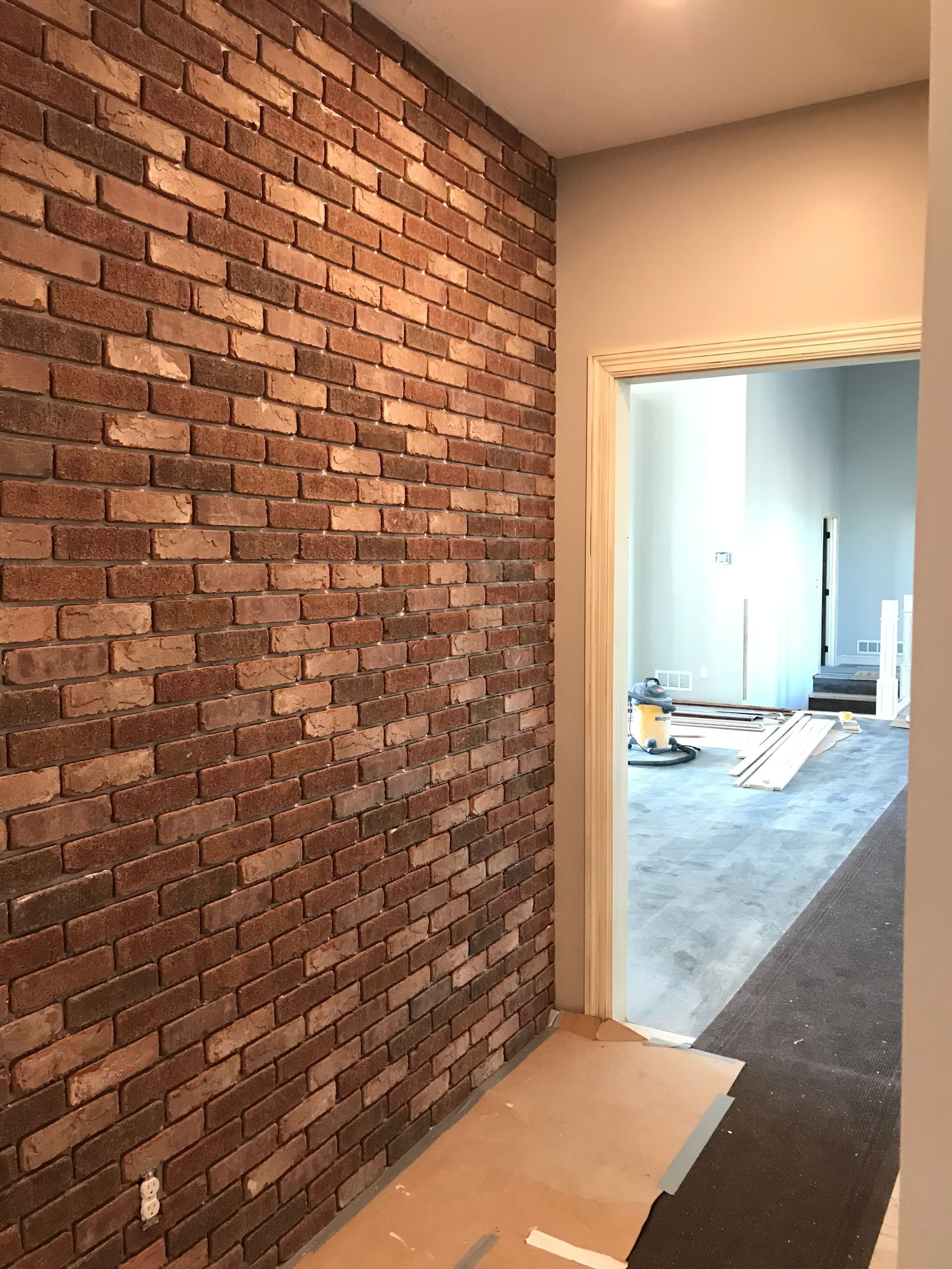 Brick style accent wall