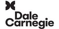 Dale Carnegie logo in black text with a stylized black emblem above.