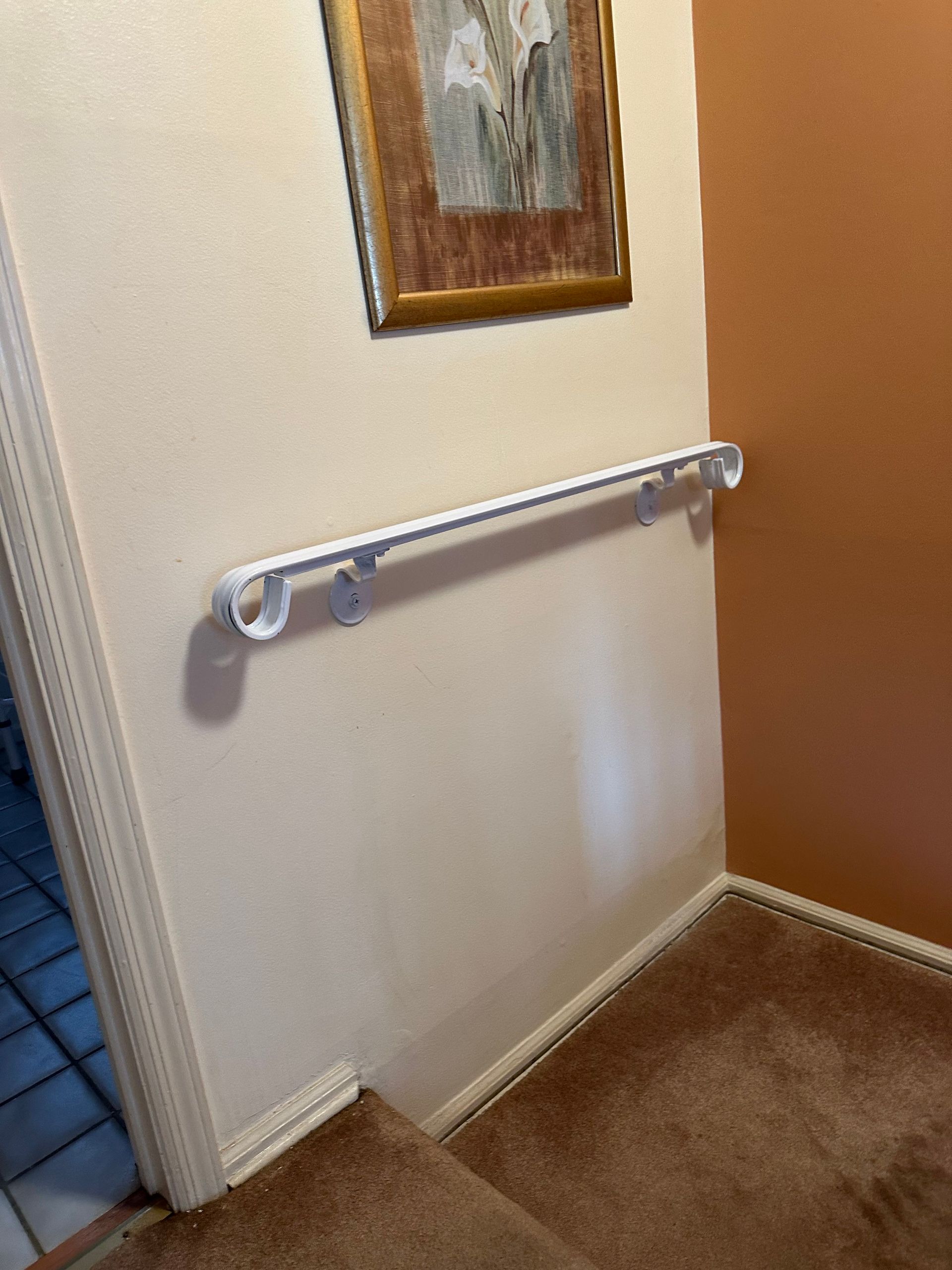 Hallway wall with a custom aluminum handicap railing in Rockaway NJ