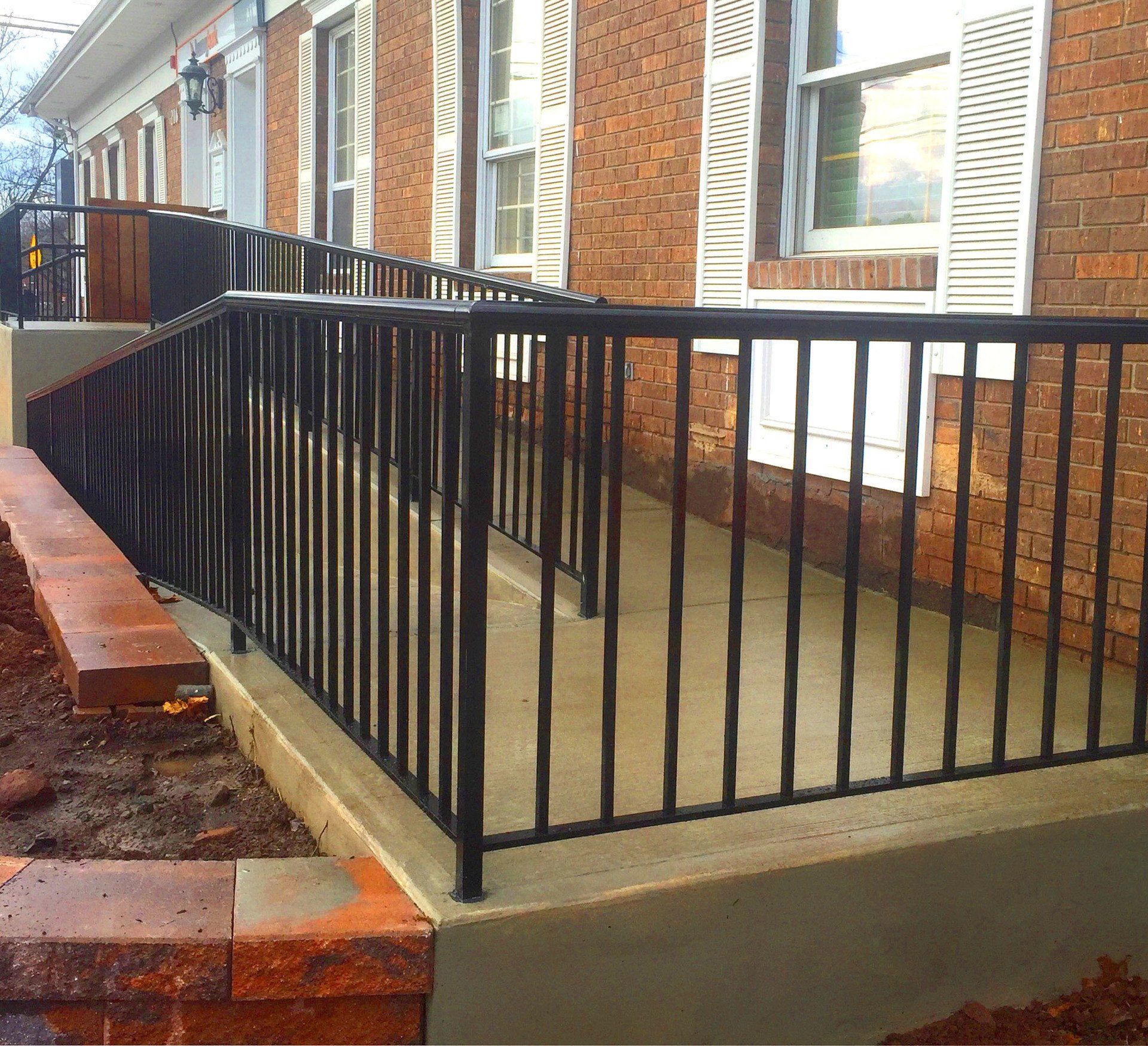 Handicap ramps with railings