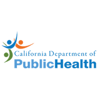 California Department of Public Health logo: blue, orange, green figures reaching up; text 