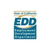 Logo of the California Employment Development Department (EDD) with blue and gold colors.