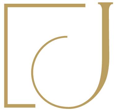 Golden logo of letters "LJ" overlaid with a partial circle and a square.