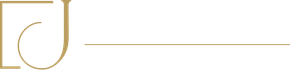 Logo with a stylized "LU" in gold. A horizontal gold line follows.