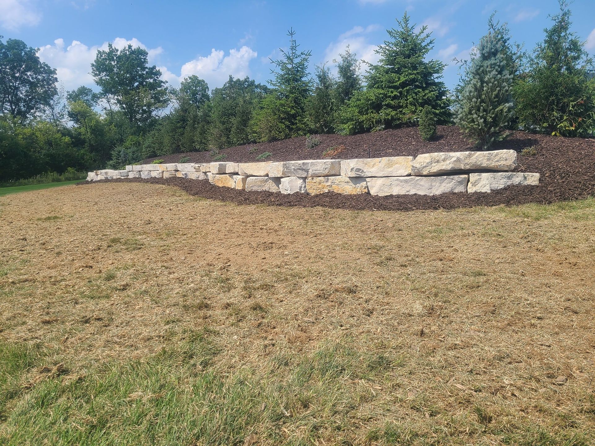Completed retaining wall