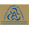A beige and blue logo reading “Athens Chamber of Commerce” with the slogan “A Community Working Together.”
