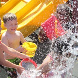 Children playing with water