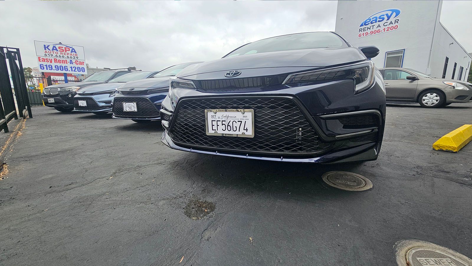 Cars parked outside a dealership