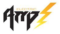 The word "Amp" in a bold, black, jagged font with the word "Electric" above it and a yellow lightning bolt to the right.