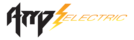 The black, stylized word "Amp" followed by a yellow lightning bolt icon and the word "ELECTRIC" in gold italics.
