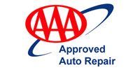 AAA Approved Auto Repair logo with red AAA letters and blue swoosh