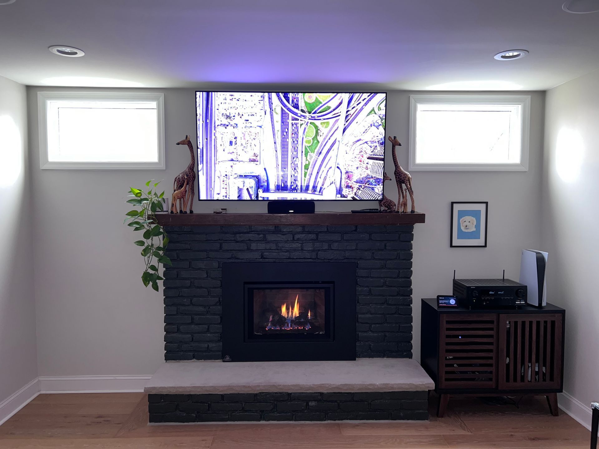 brick fireplace - after