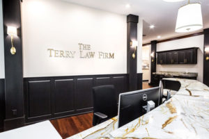 A reception area for the terry law firm