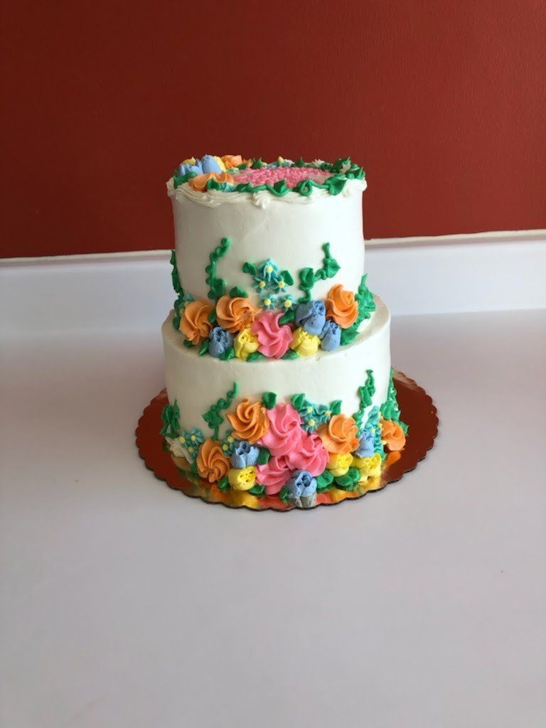 Colorful flowers 2 tier