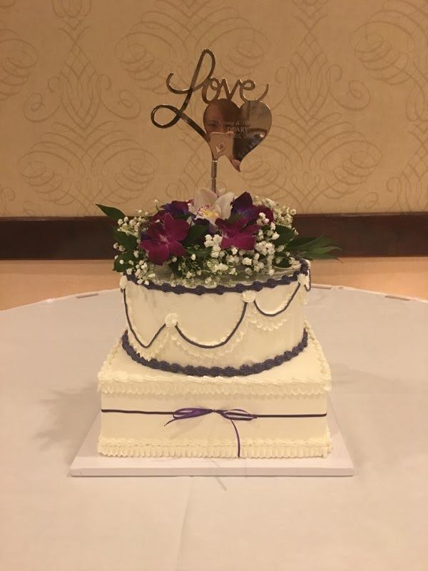 Deep red 2 tier wedding cake