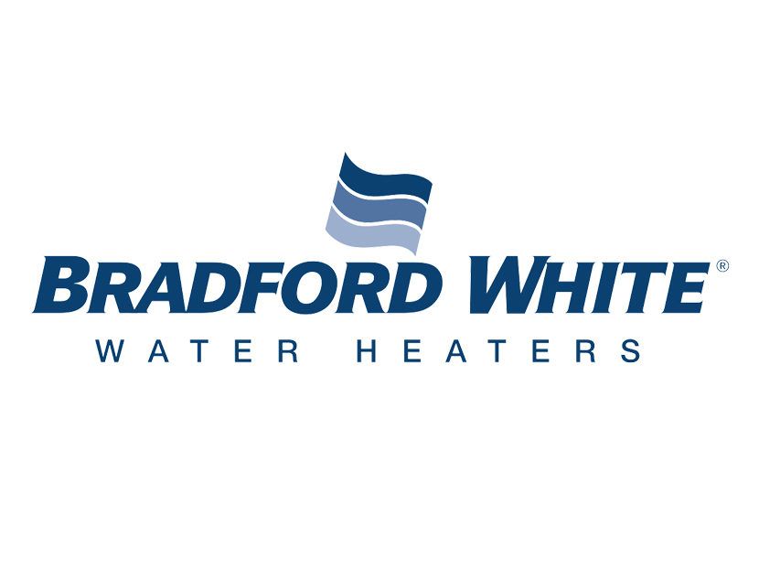 Bradford white water heaters logo on a white background