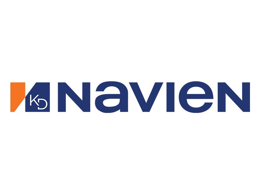 The navien logo is blue and orange on a white background.