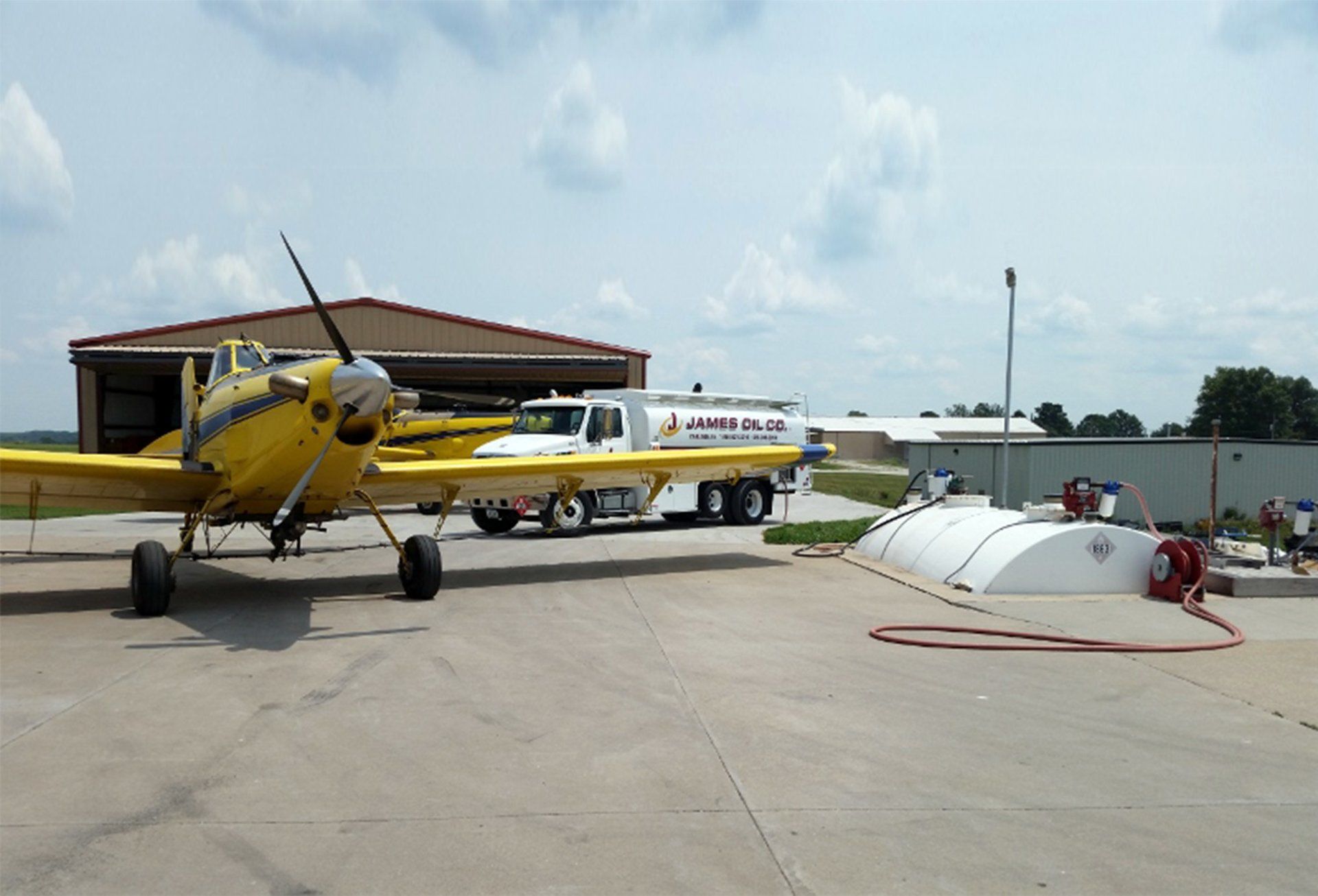 Company truck and a plane