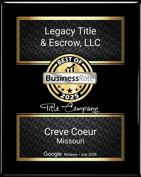 Plaque for Legacy Title & Escrow, LLC,