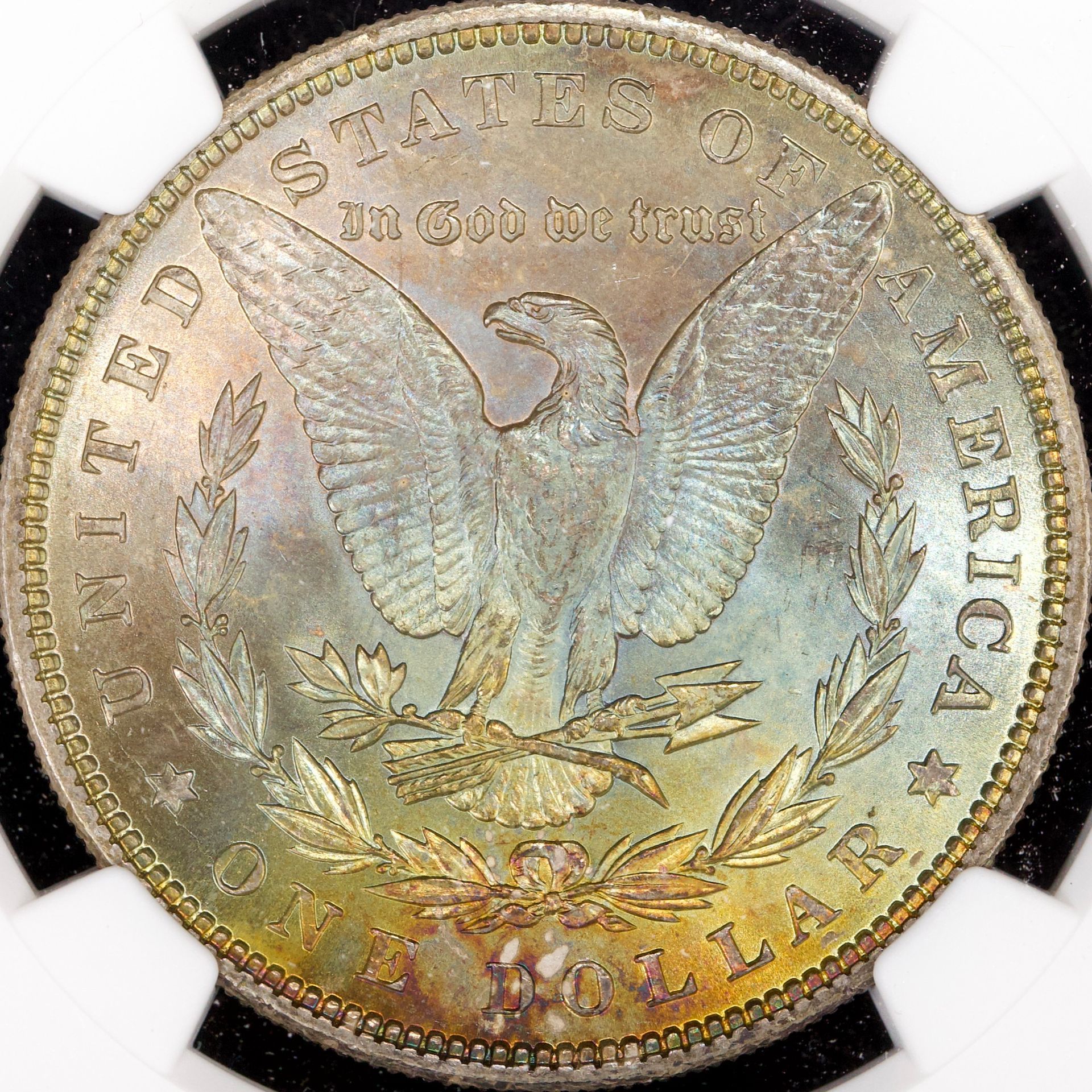 A silver coin with an eagle on it that says united states of america