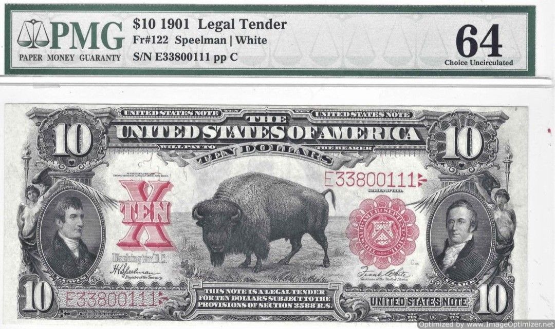 A 10 dollar bill from the united states of america