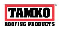 TAMKO Roofing Products logo in black text with red frame.