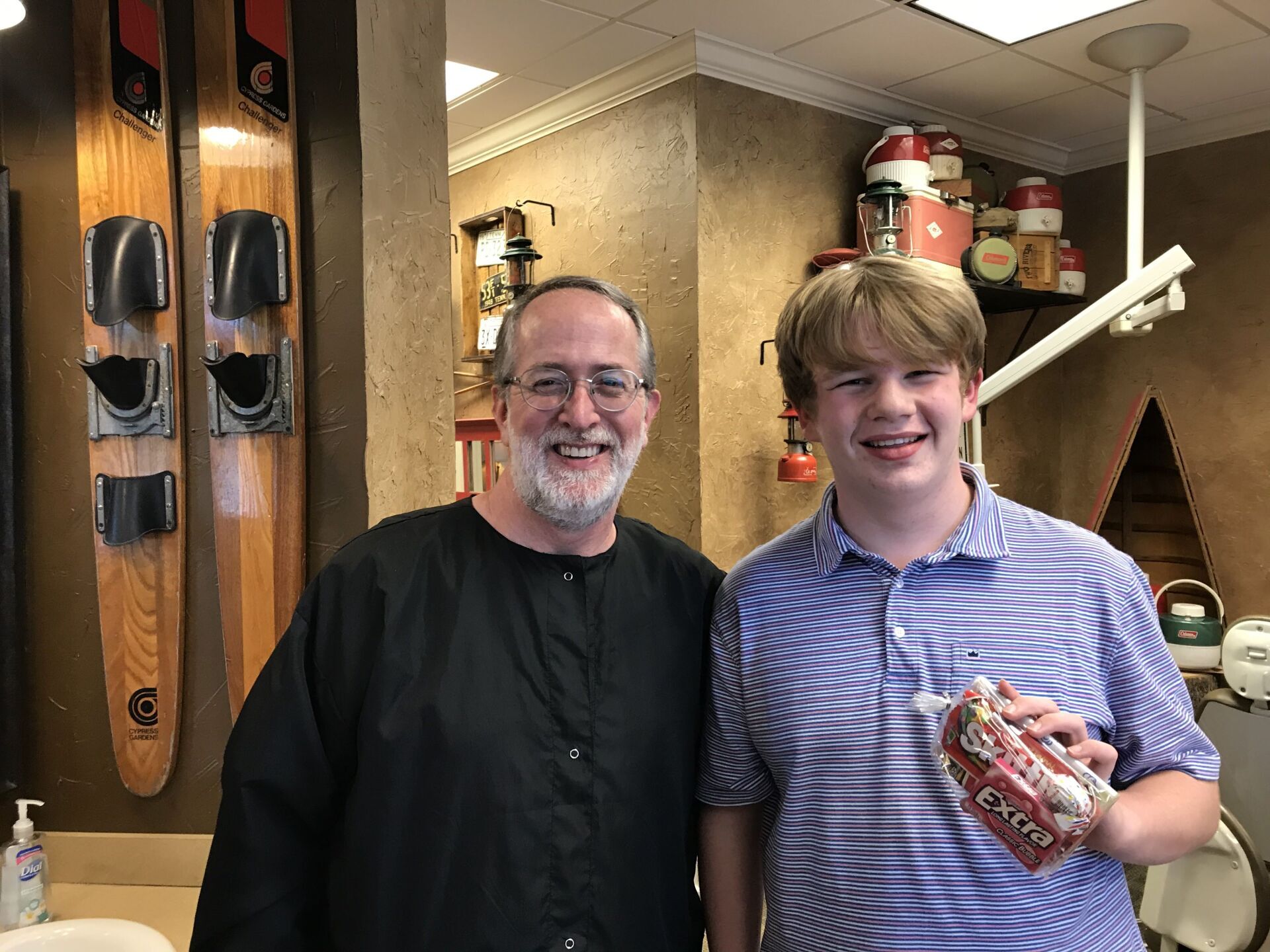 Dr. Coleman and patient after braces