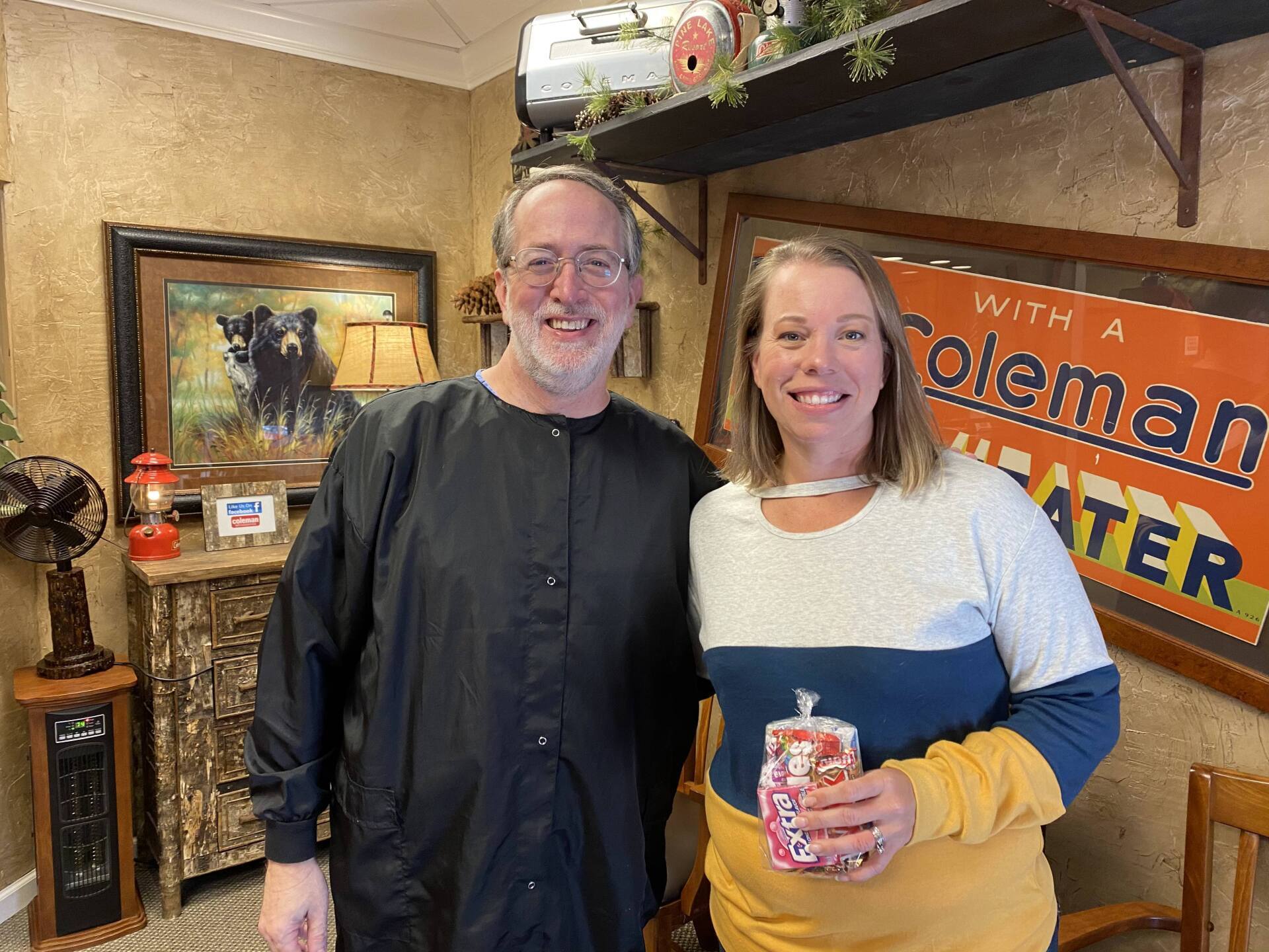 Dr. Coleman and patient after braces