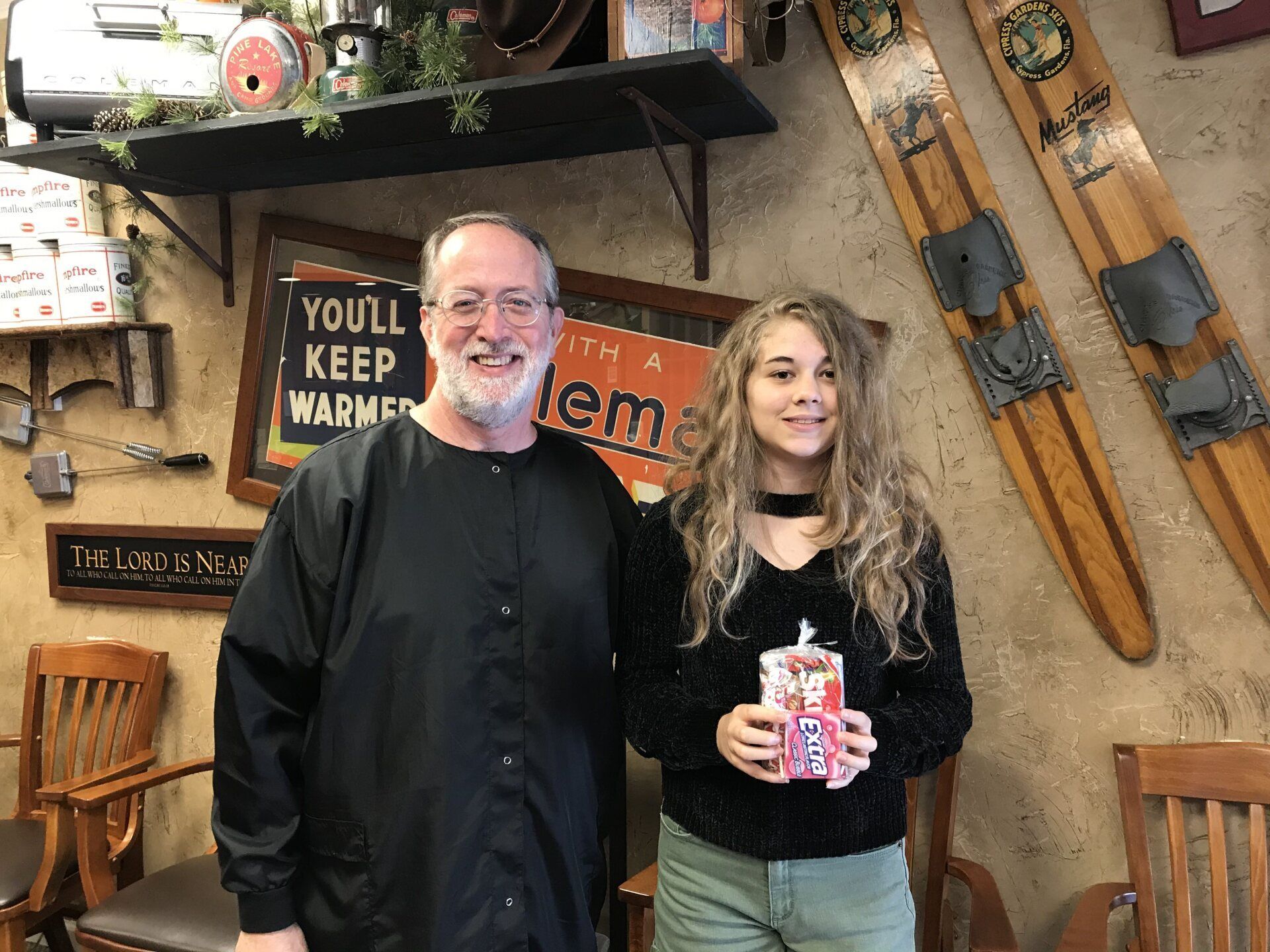 Dr. Coleman and patient after braces