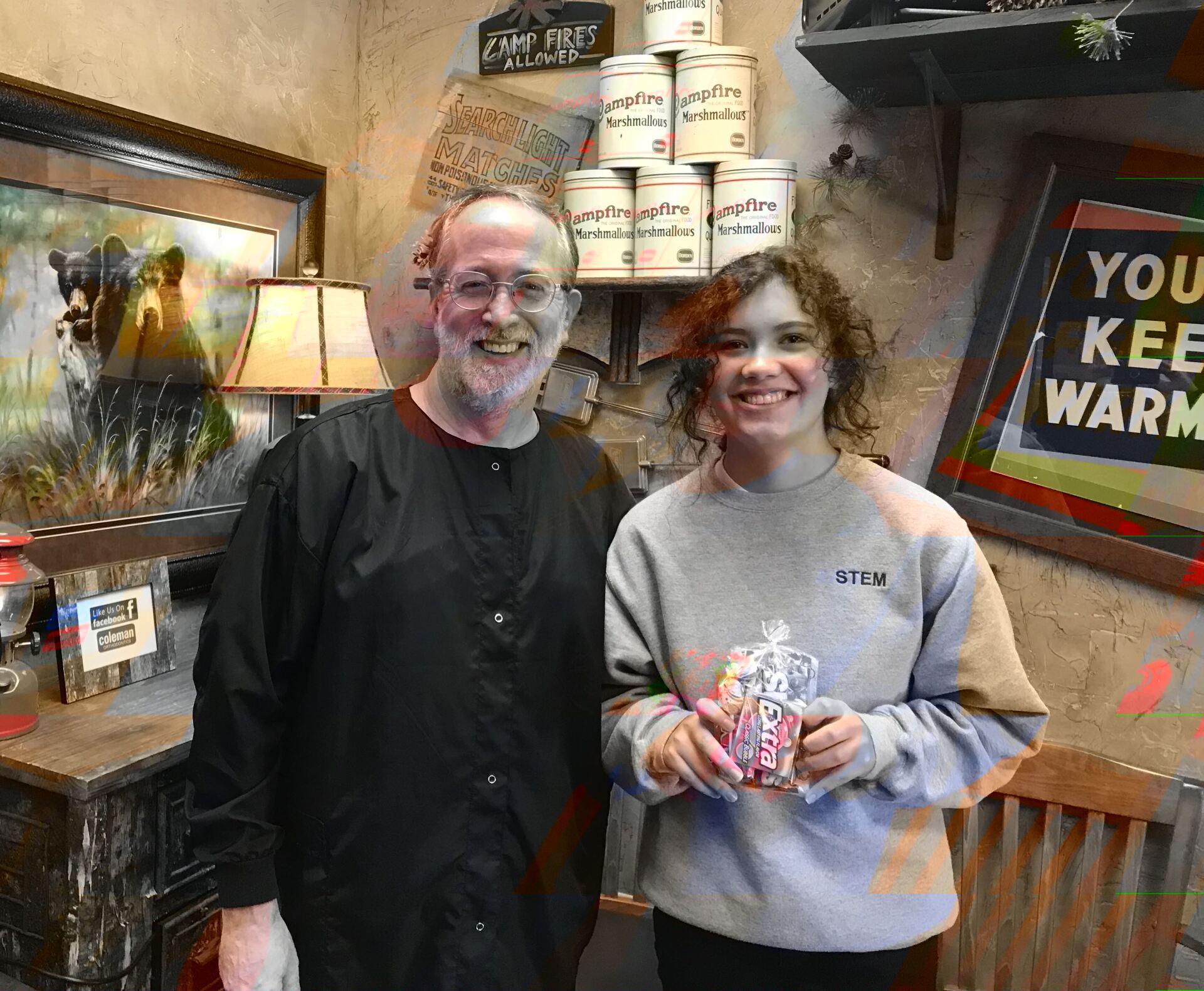 Dr. Coleman and patient after braces