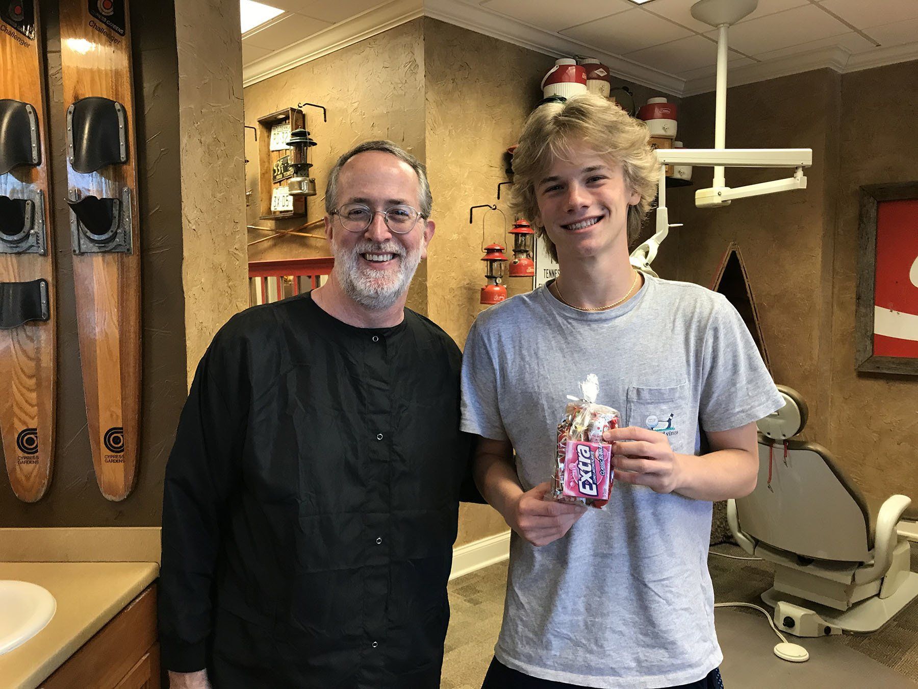 Dr. Coleman and patient after braces