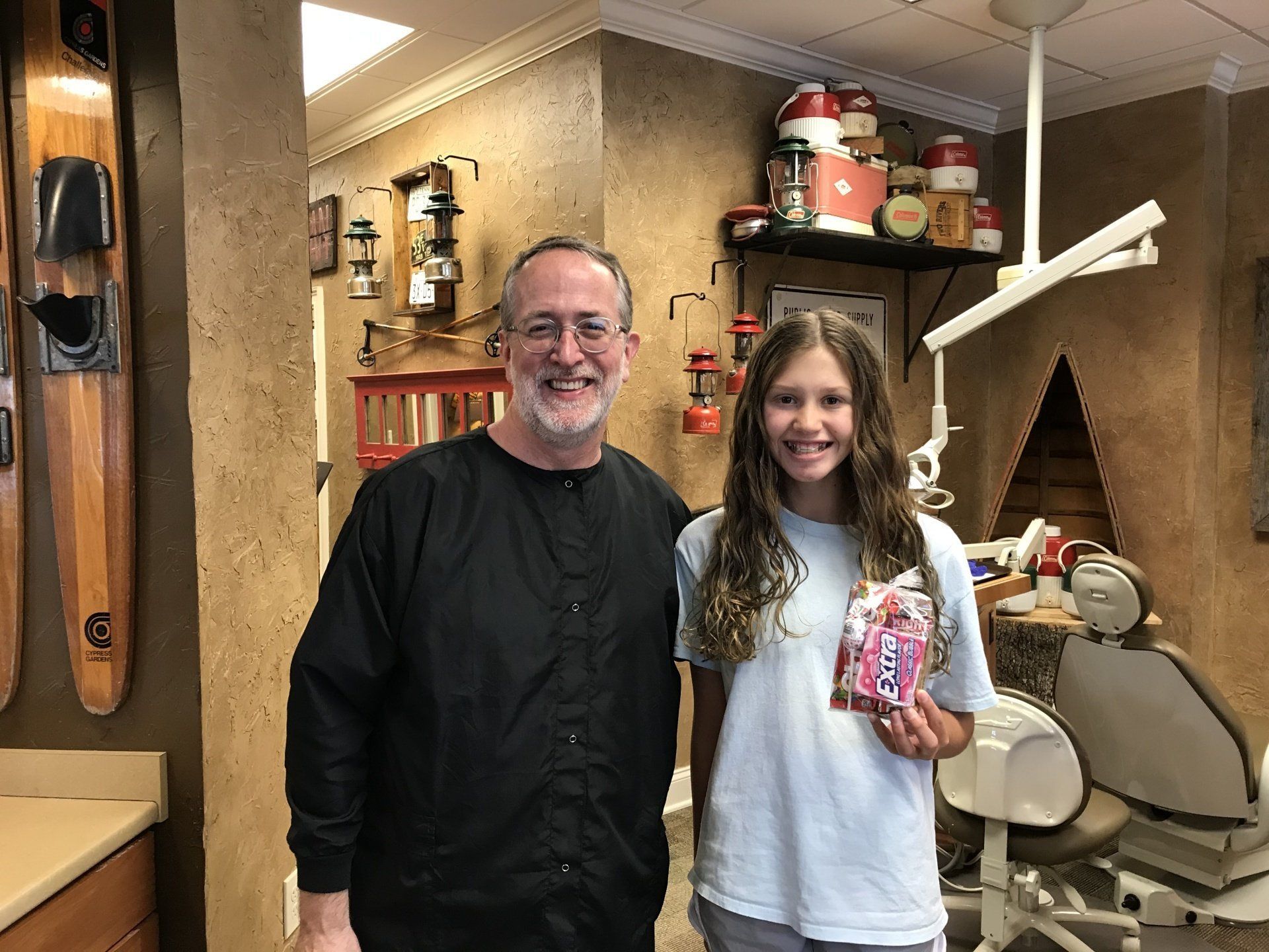 Dr. Coleman and patient after braces