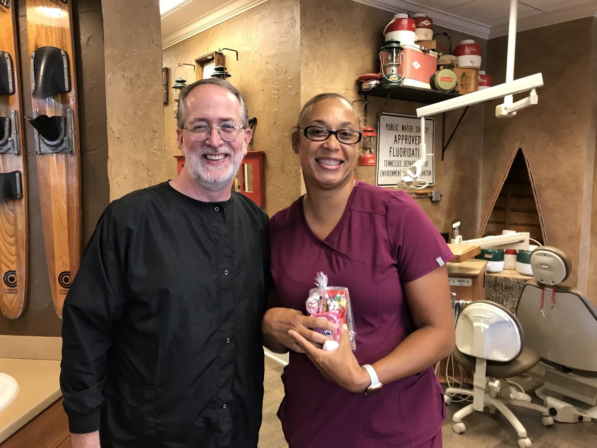 Dr. Coleman and patient after braces