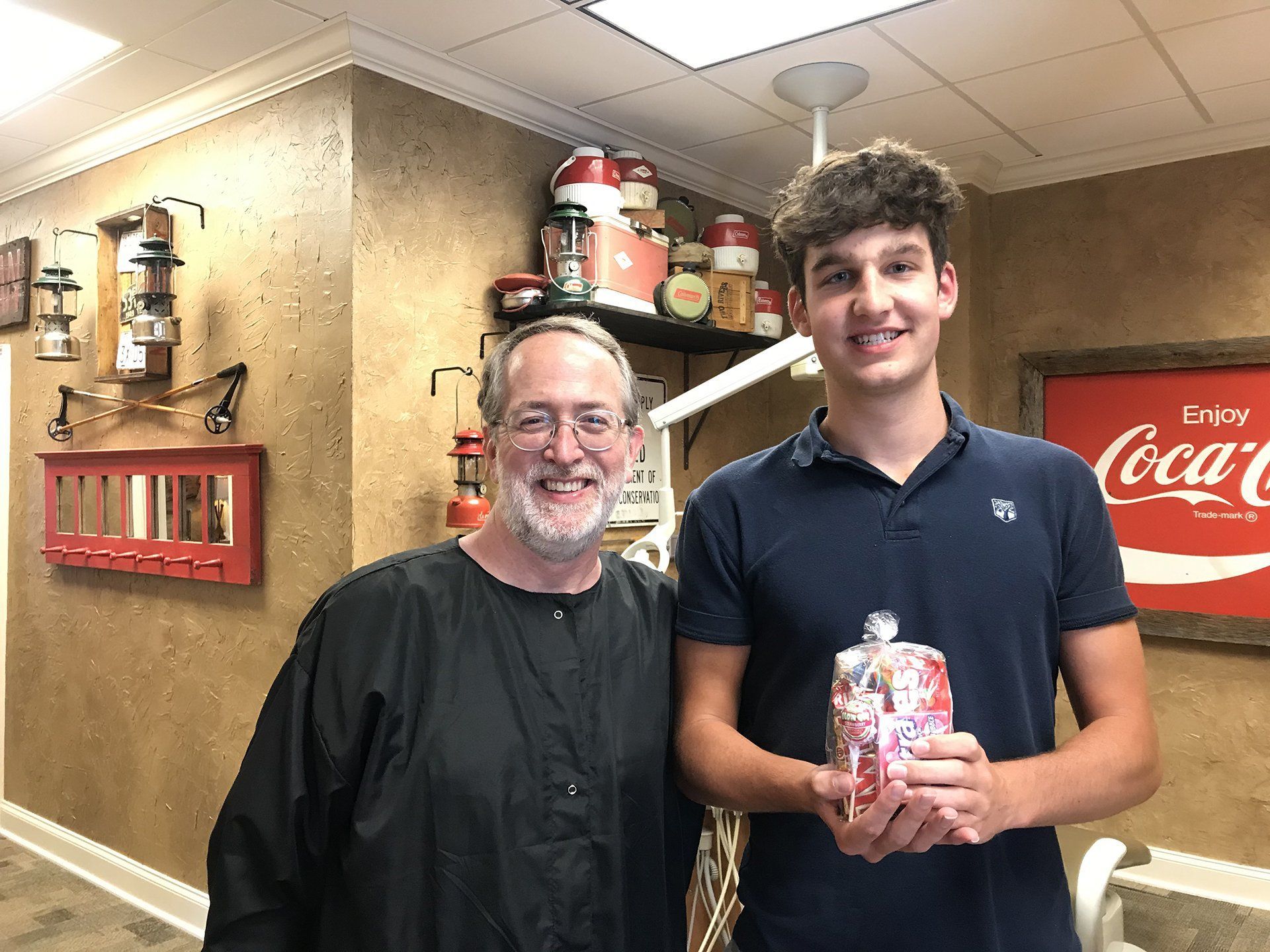 Dr. Coleman and patient after braces