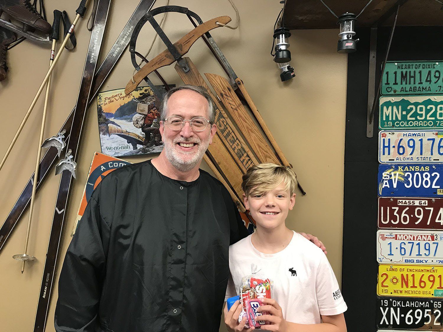 Dr. Coleman and patient after braces