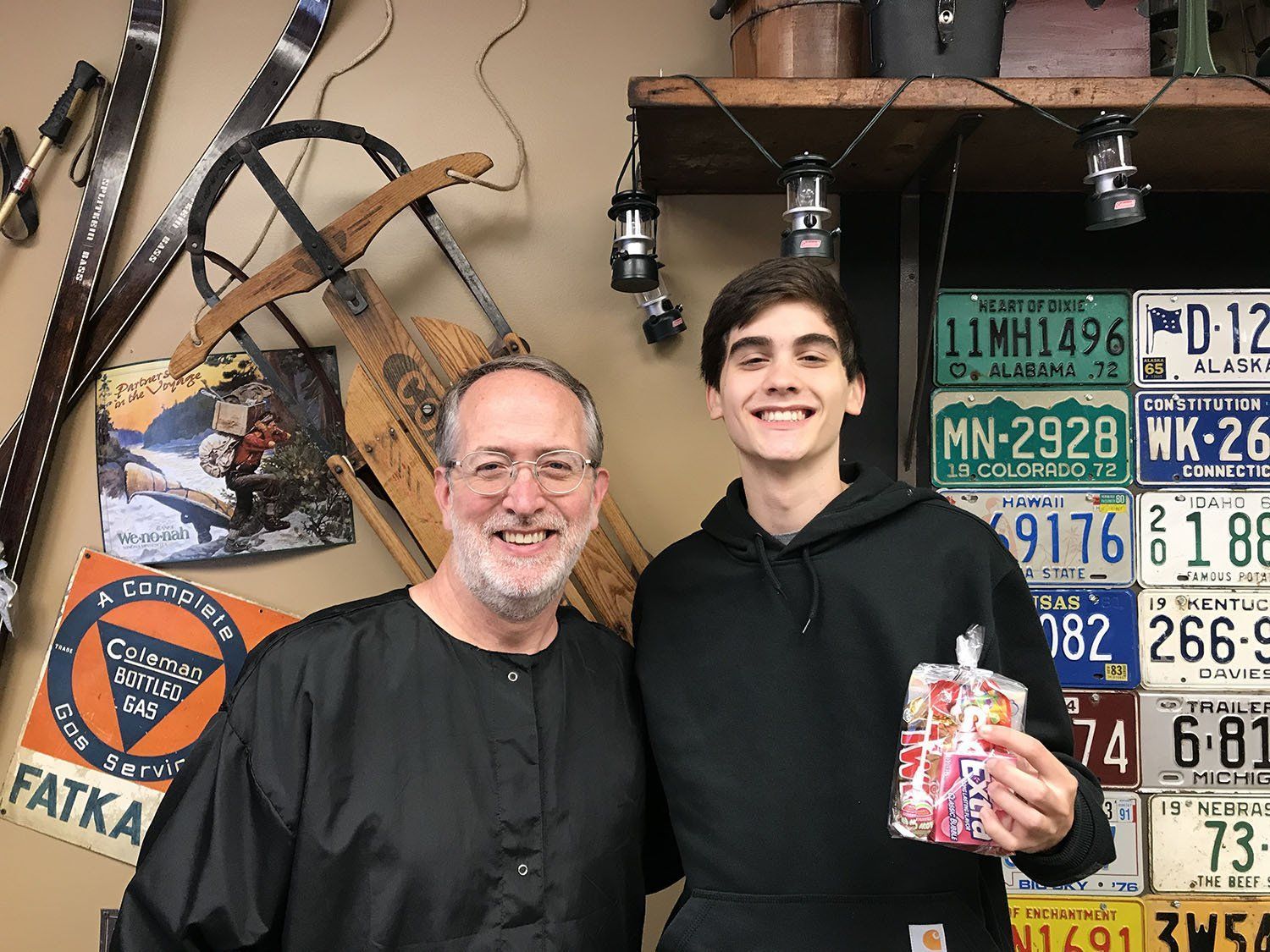 Dr. Coleman and patient after braces