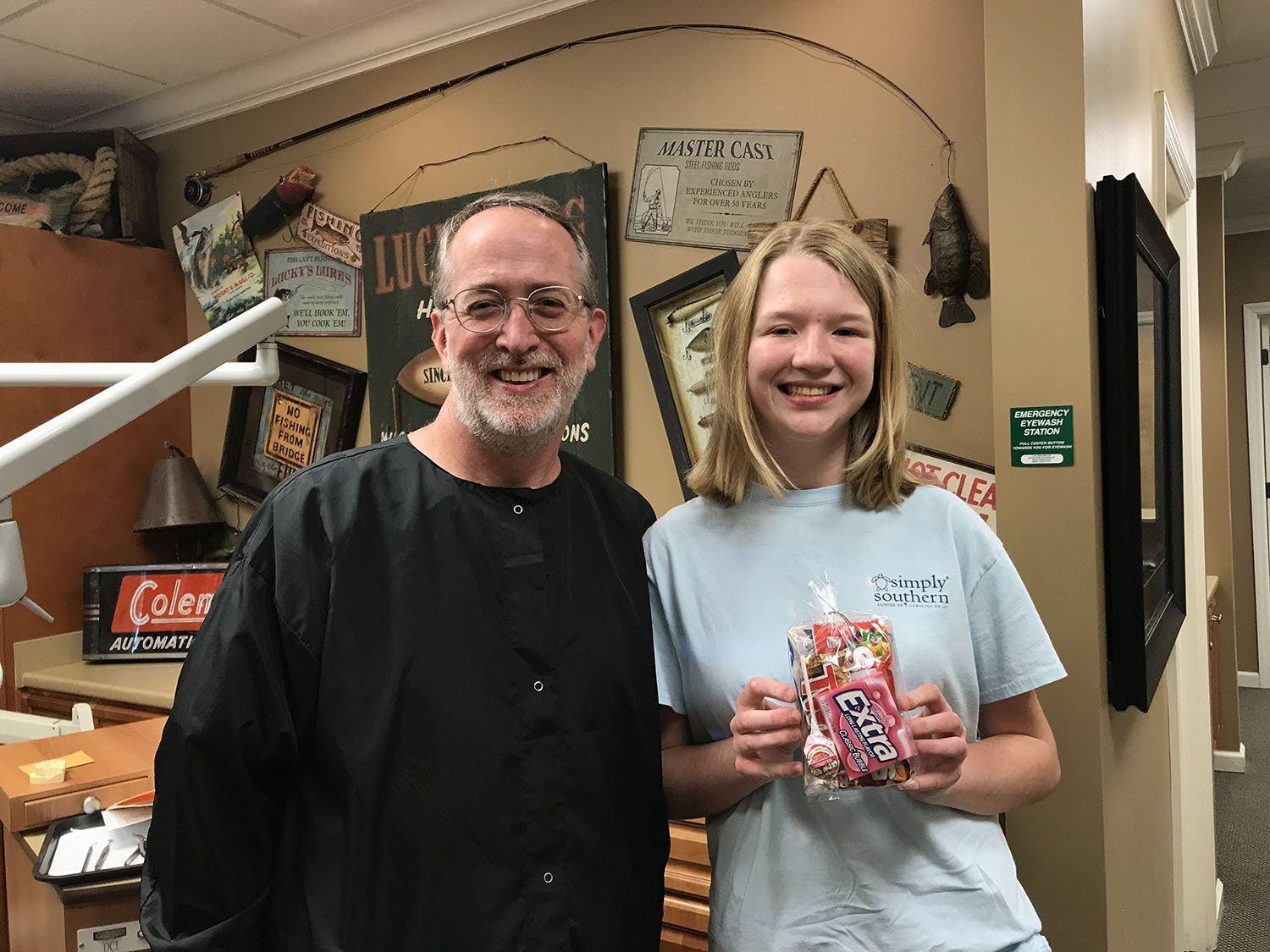 Dr. Coleman and patient after braces