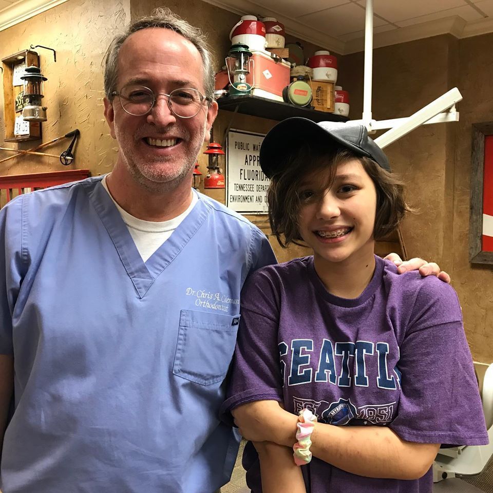 Dr. Coleman and patient before braces