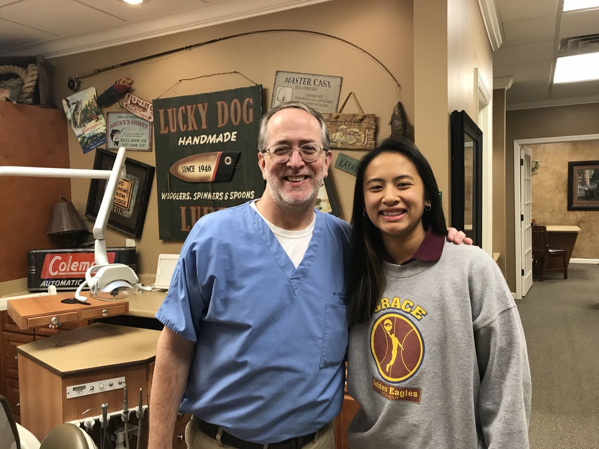 Dr. Coleman and patient before braces