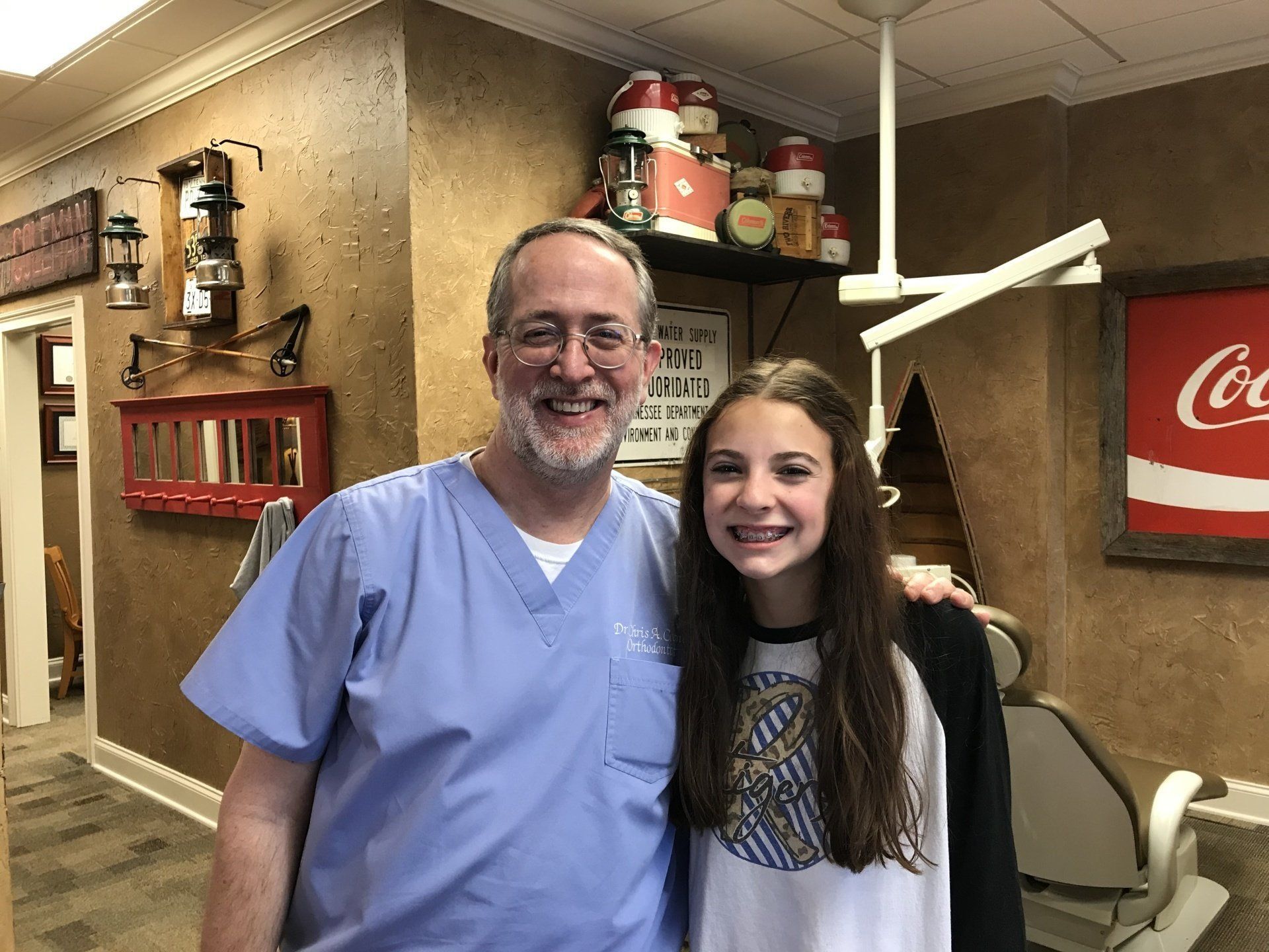 Dr. Coleman and patient before braces