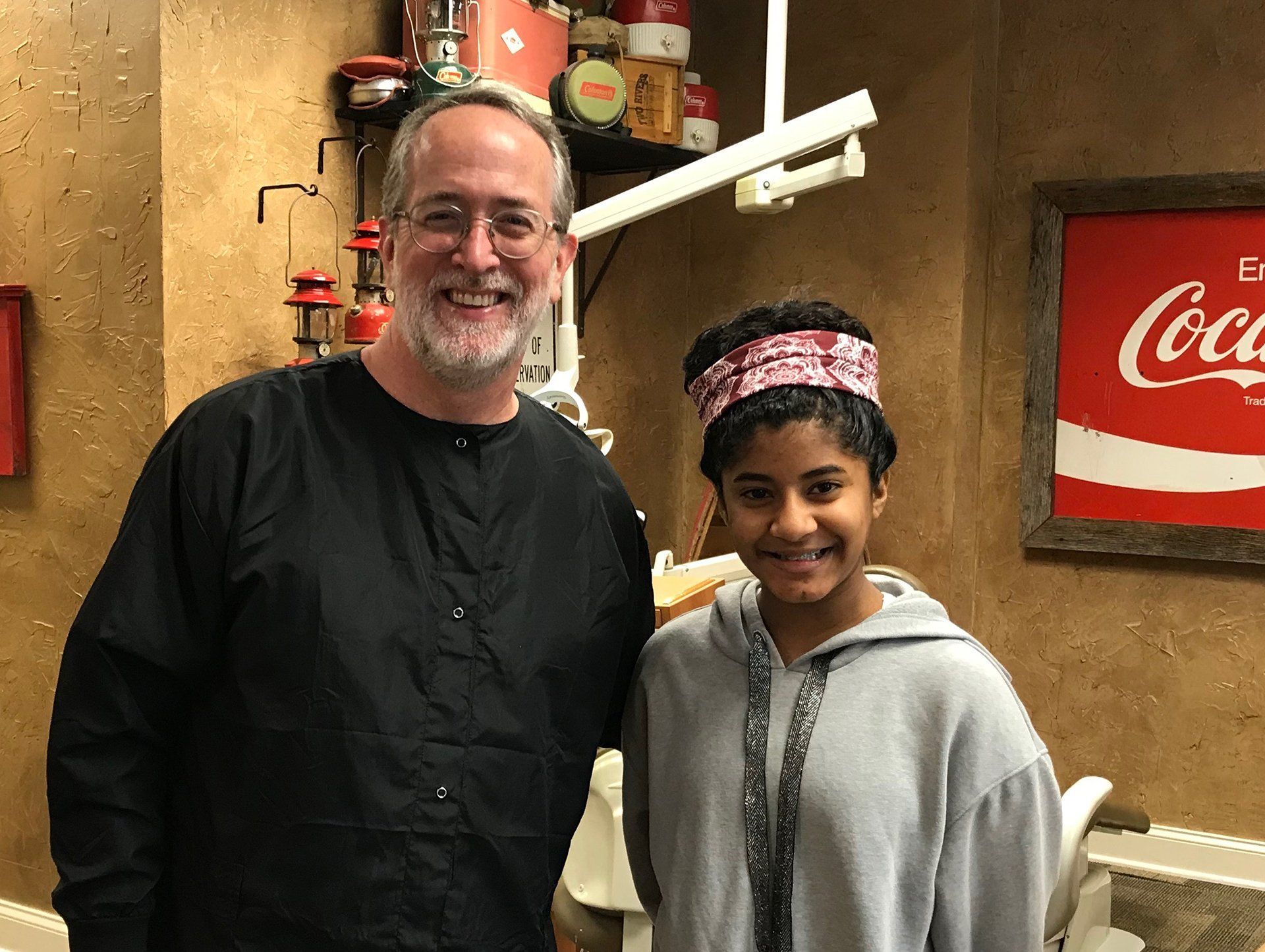 Dr. Coleman and patient before braces