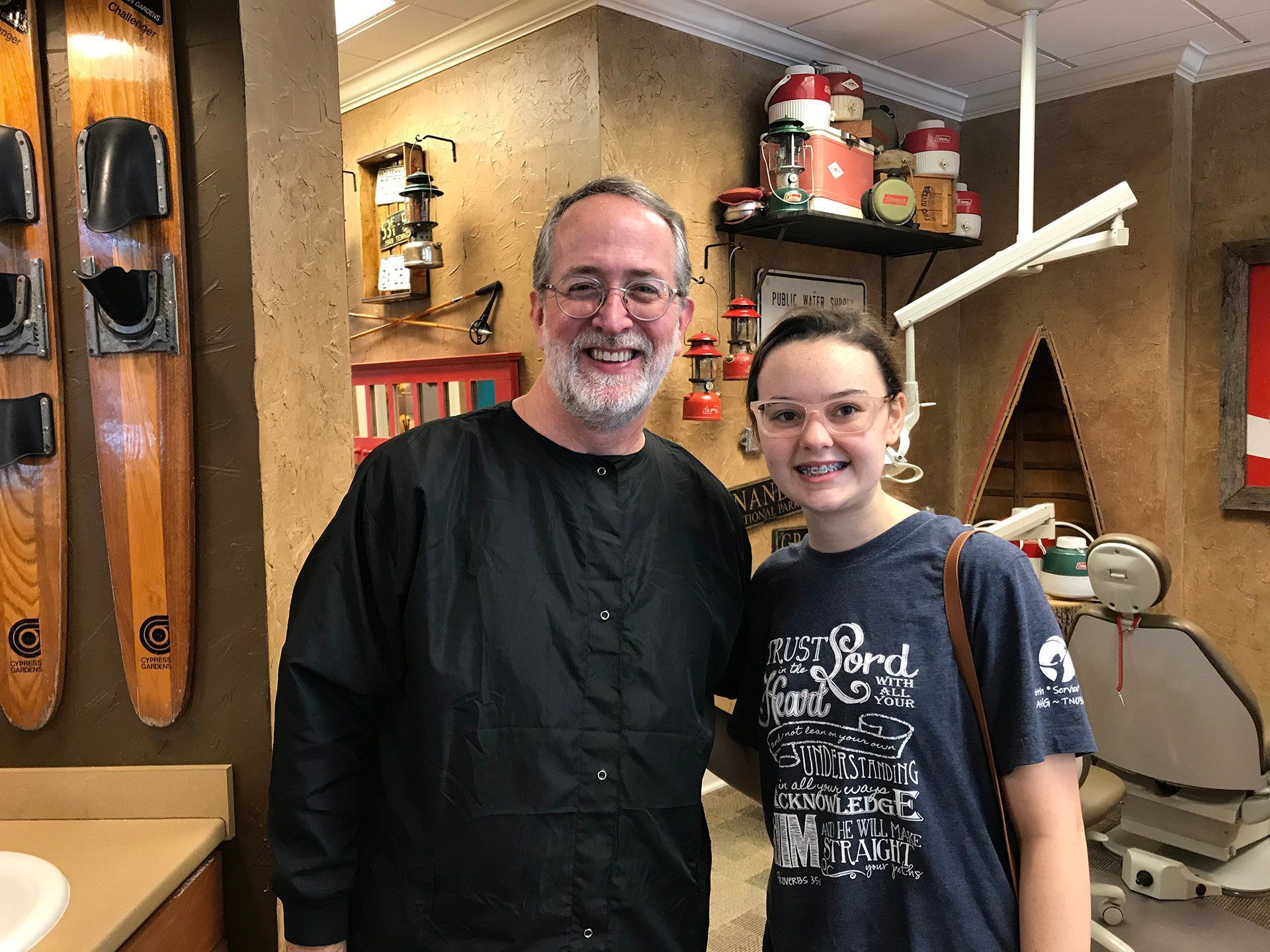 Dr. Coleman and patient before braces