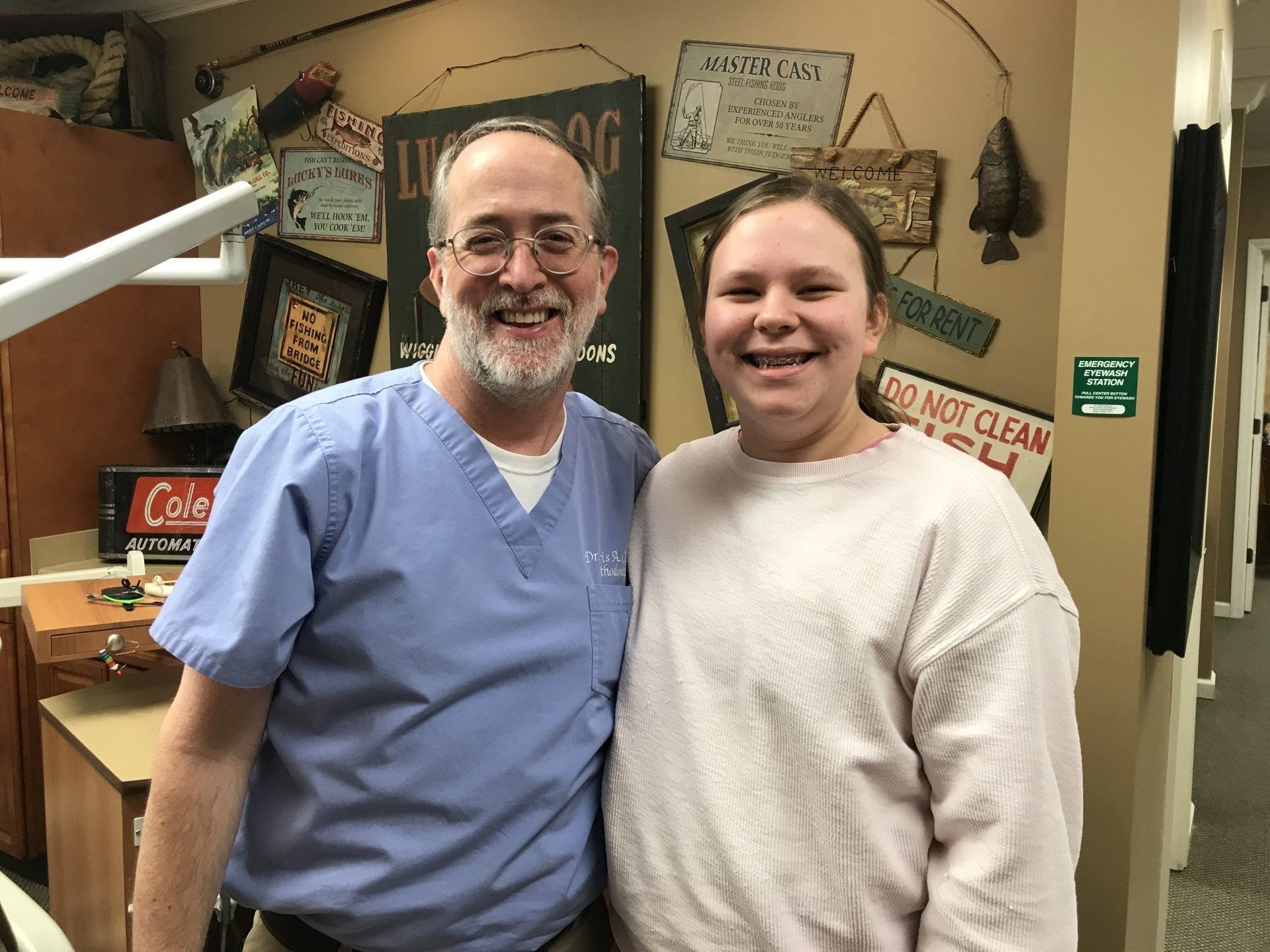 Dr. Coleman and patient before braces