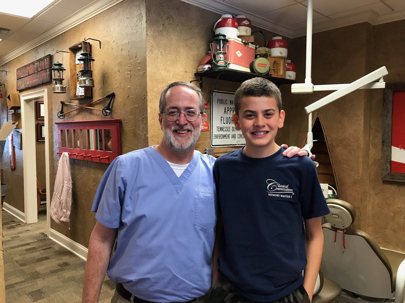 Dr. Coleman and patient before braces