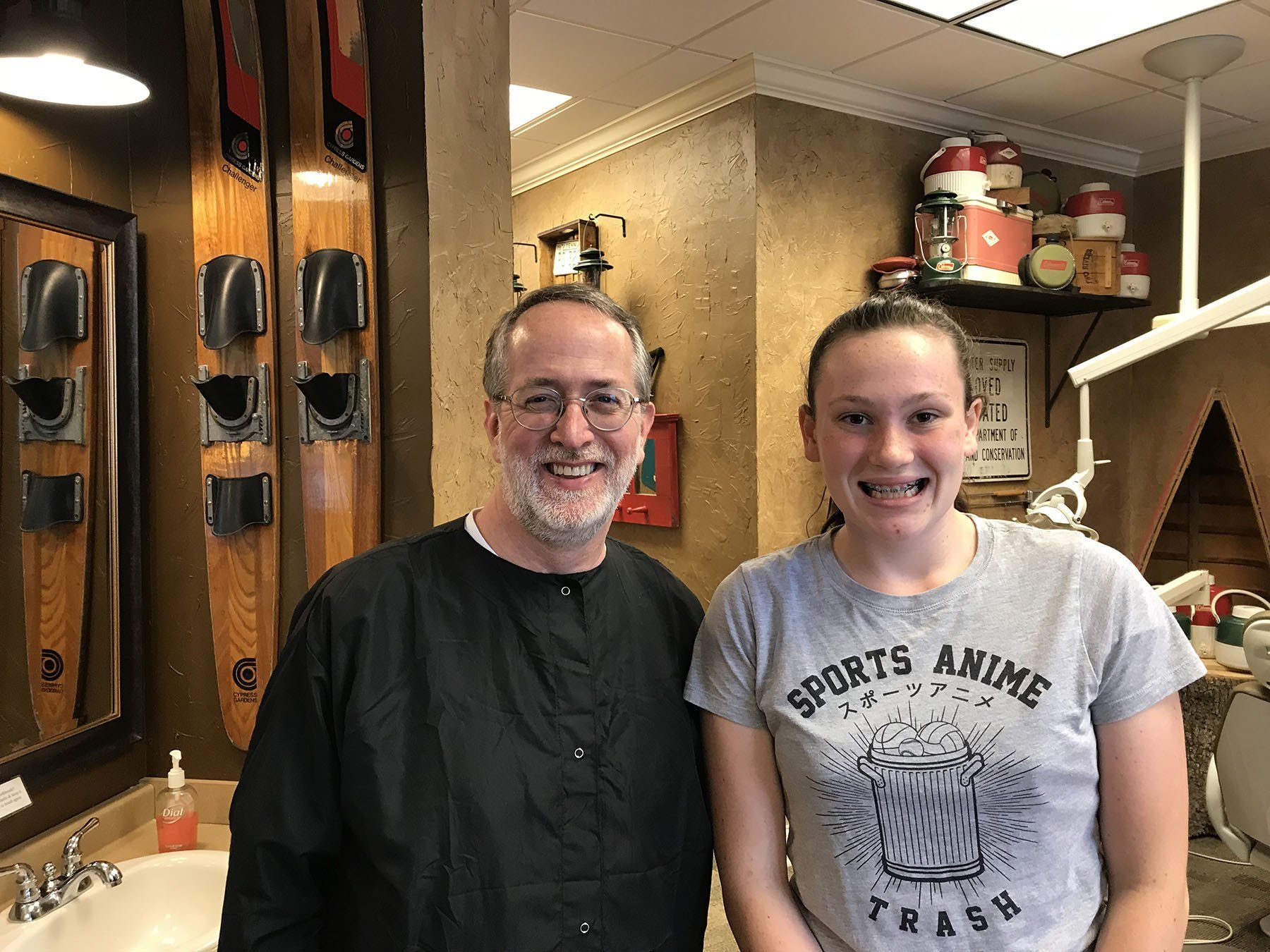 Dr. Coleman and patient before braces