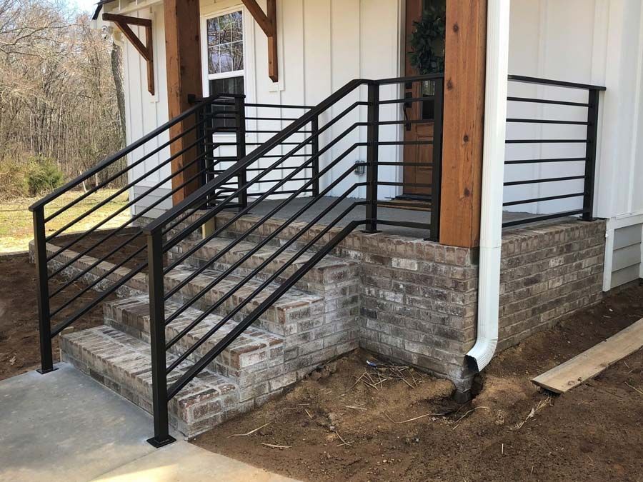 Handrails in front of the house
