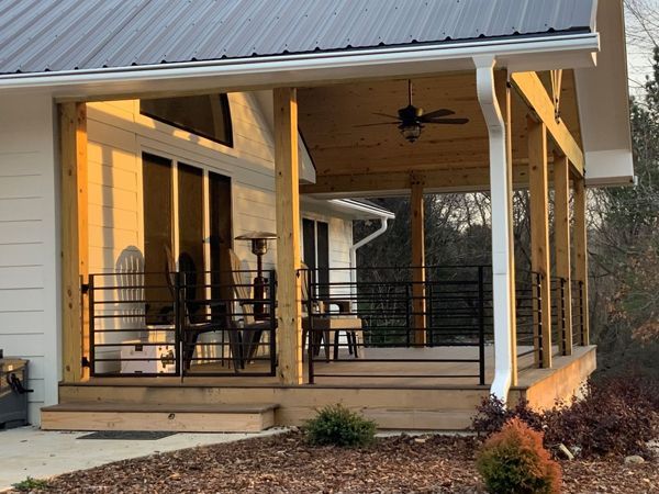 Porch with handrails